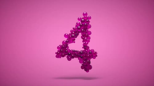 Countdown mit rosa Seifenblasen