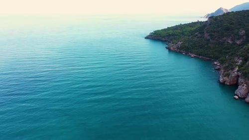 Beautiful Seascape with View of Rocky Mountain in the Sea