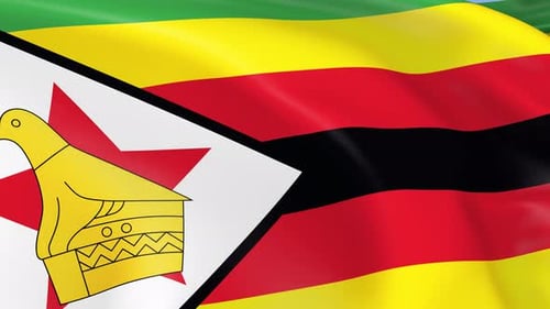 Waving Zimbabwe National Flag Seamless Loop