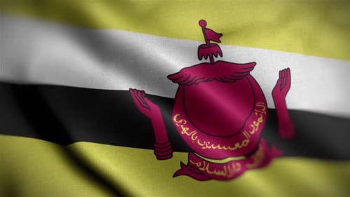 Brunei Darussalam National Flag Waving Animation Loop