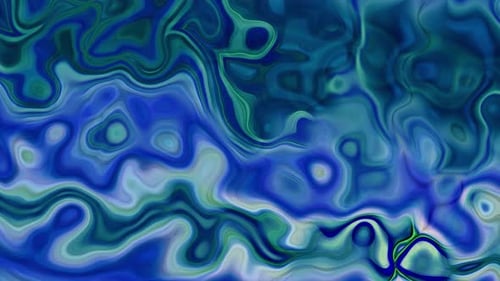 Blue Green Abstract Fluid Motion Background Loop