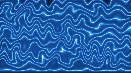 Abstract Neon Blue Wavy Lines Animation Background