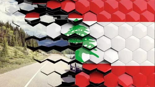 Transición hexagonal de la bandera del Líbano - Resolución 4K