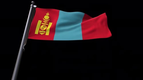 Realistic Waving Flag of Mongolia Animation