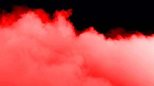 Vivid Red Smoke Billowing on Black Background