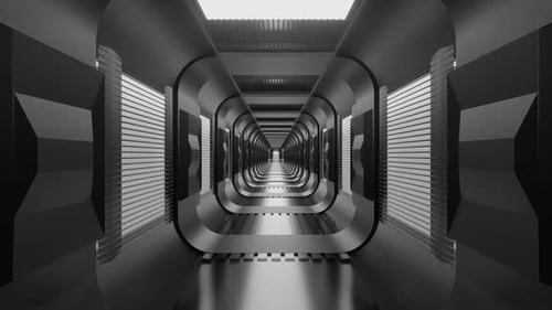 Futuristic Metallic Tunnel Infinite Journey Loop Animation