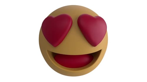 3D Animated Heart Eyes Emoji Seamless Loop