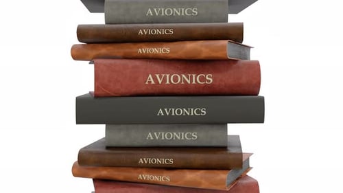 Animated 3D Model of Stacked Avionics Books