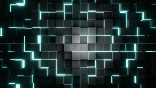 Steel Blue Cubic Background Vj Loop 4K