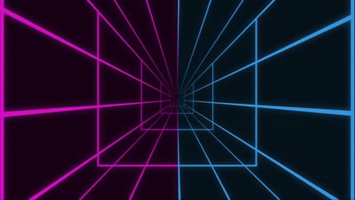 Digital Wireframe Tunnel