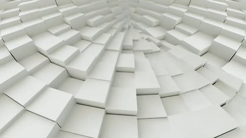 White Geometric Cubes Expanding Abstract Motion Background