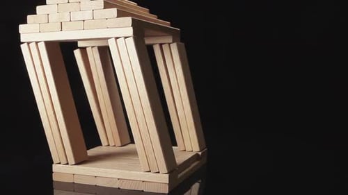 Destruction Of Wooden House By Earthquake - Imitation