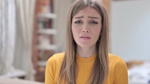 Sad Woman Crying, Close Up Portrait