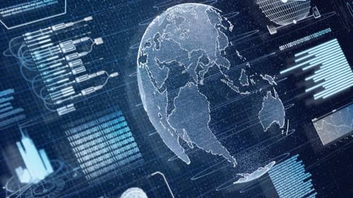 Futuristic Digital Earth Globe Data Animation