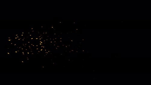 4K Sparks hits on Black Background, Sparks Over Black
