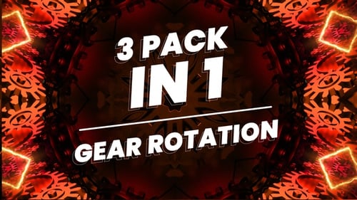 Animated Gear Rotation Backgrounds with Glowing Lines