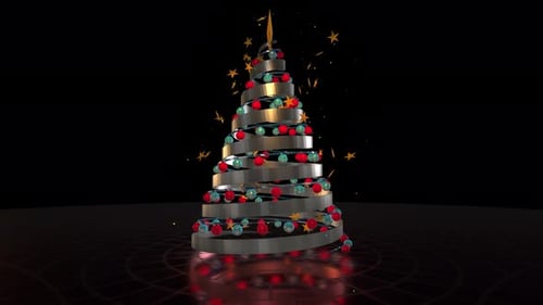 Modern Animated Christmas Tree Decoration Loop