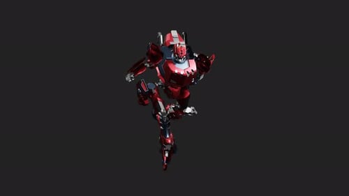 Futuristic Red Robot 3D Transformation Animation