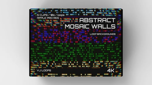 Abstract Glitch Pixel Mosaic Loop Backgrounds