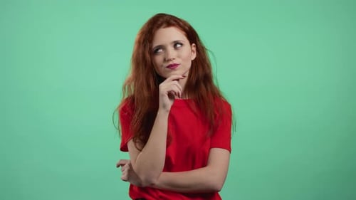 Woman Thinking, Eureka Moment, Red Hair