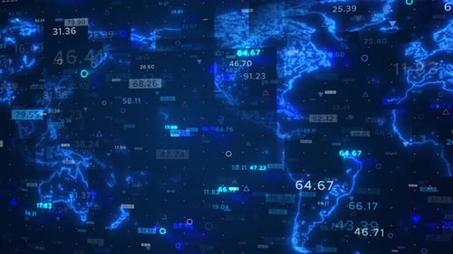 Abstract Futuristic Global Data Network Animation