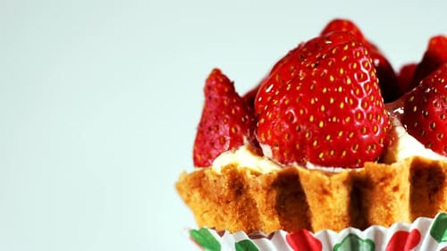 Strawberry Tart in Close Up