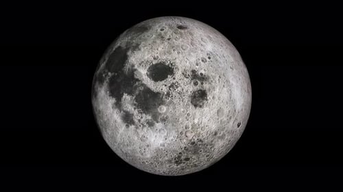 Realistic Moon Rotating in Deep Space