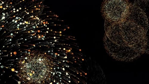 Explosions abstraites de feux d'artifice numériques au néon