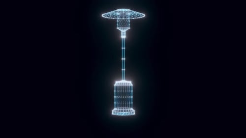 Old Metal Heater Hologram Rotating 4k