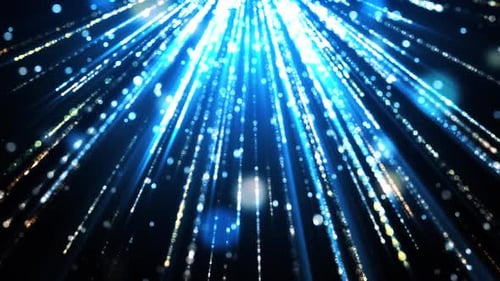 Dynamic Sparkling Blue Light Stream Celebration Background