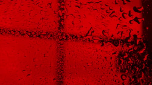 Regentropfen auf Glas