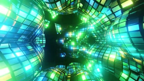 Green Bright Mirrored Kaleidoscope Vj Loop Background HD