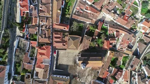 Vue aérienne de la ville médiévale d'Obidos au Portugal