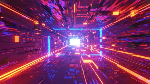 Sci Fi Light Tunnel 4k