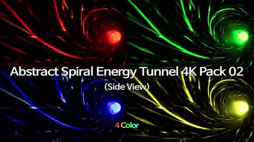 Abstrakter Spiralenergietunnel 4K Pack 02 (Seitenansicht)