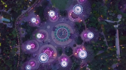 Marina Bay and Garden By the Bay Aerial View in Singapore