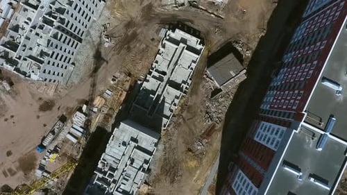 Aerial of Construction Site in New Residential Area