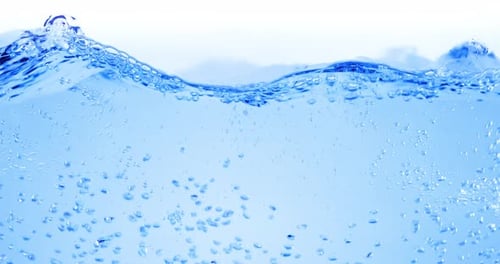 Many Bubbles in Water Close Up Abstract Water Wave with Bubbles in Slow Motion