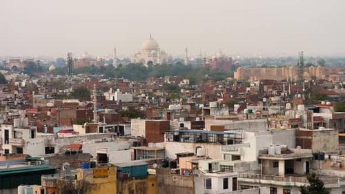 NEW DEHLI INDIA 01 MARCH 2020 Panorama of Agra City India