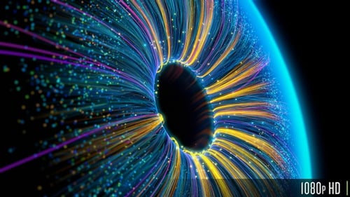 Close-Up Concept of a Human Iris Eye Being Digitally Created