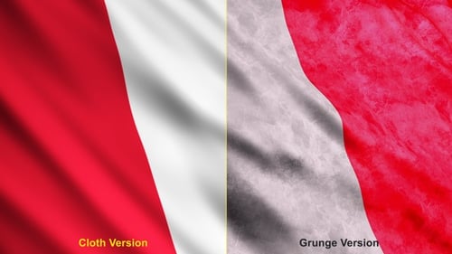 Peru National Flag Waving Animation, Clean and Grunge Styles
