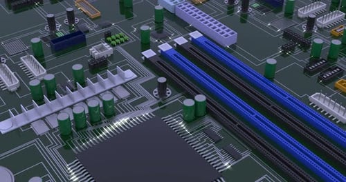Computer Macro Mother Board Realistic Footage