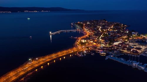 City at nigh in summer