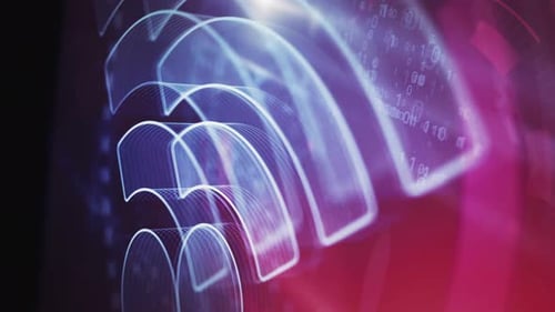 Wifi mobile network communication symbol loop digital concept