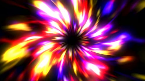 Abstract Glowing Colorful Neon Lights Swirl Loop.