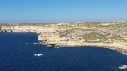 Aerial view of the island Gozo in Malta