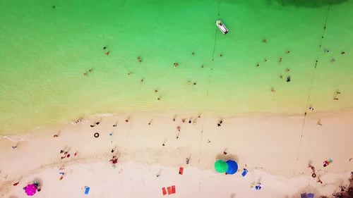 Aerial view of beach at Koh Khai, Andaman sea in Phuket island. Thailand.