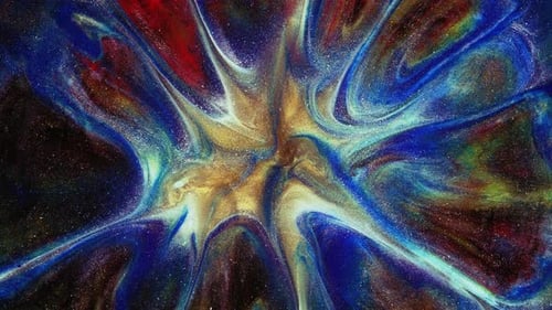 Abstract Swirling Colors Background in Blue and Gold