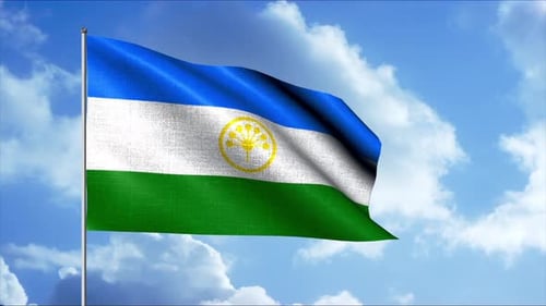 Realistic Waving Flag of Bashkortostan