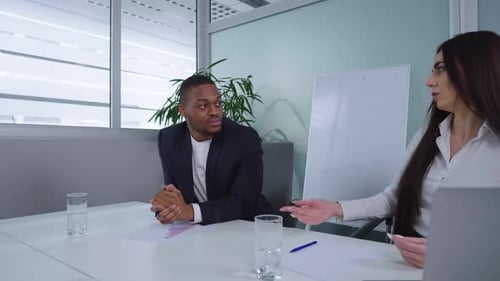 Professionals Meeting in Modern Office Environment